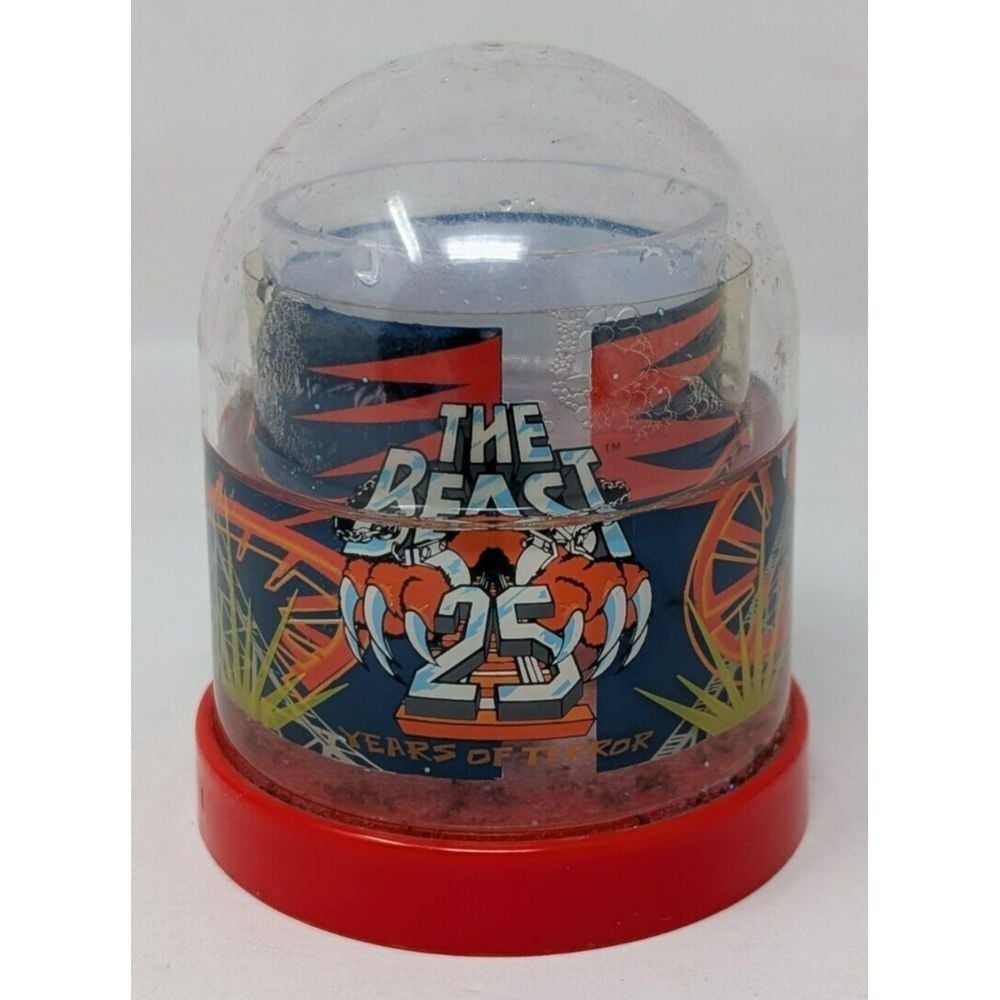 Vintage Paramount's Kings Island The Beast Roller Coaster Snow Globe Theme Park