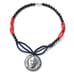 Hematite Carved Lion Head Shungite, Lapis & Red Lepidisis Olapa Bead Necklace