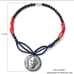 Hematite Carved Lion Head Shungite, Lapis & Red Lepidisis Olapa Bead Necklace