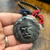 Hematite Carved Lion Head Shungite, Lapis & Red Lepidisis Olapa Bead Necklace