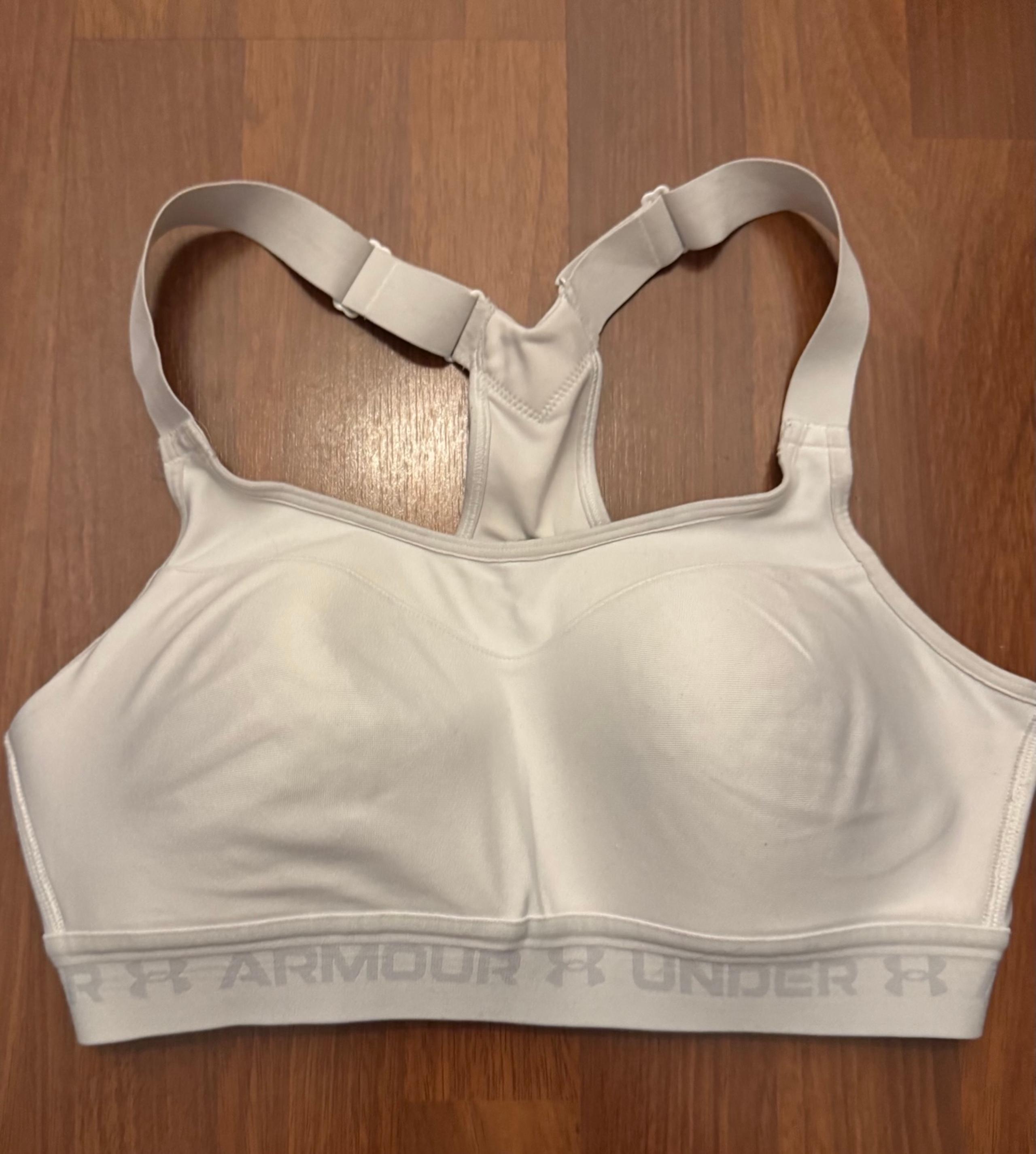 Under Armour Women's Armour High Crossback  Bra , White (100)/Halo Gray Size 36C