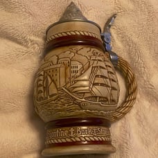 Vintage Avon 1977 Sailing Ships Porcelain Beer Stein Schooner EUC