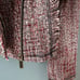 Bagatelle Sample Sale Fringed Tweed Zip Up Moto Jacket. Red Multi. Small