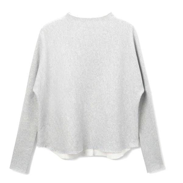 Perfect White Tee Morrison Mock Neck Sweatshirt in heathered grey sz Large