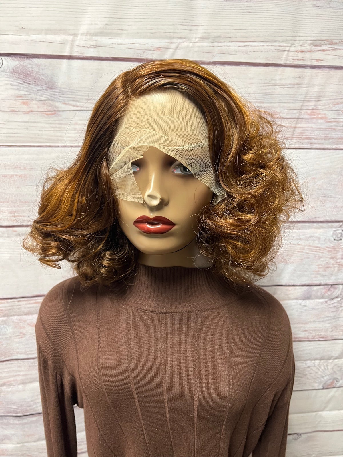 Lace C -cut Frontal 14-inch human hair piano bounce wig