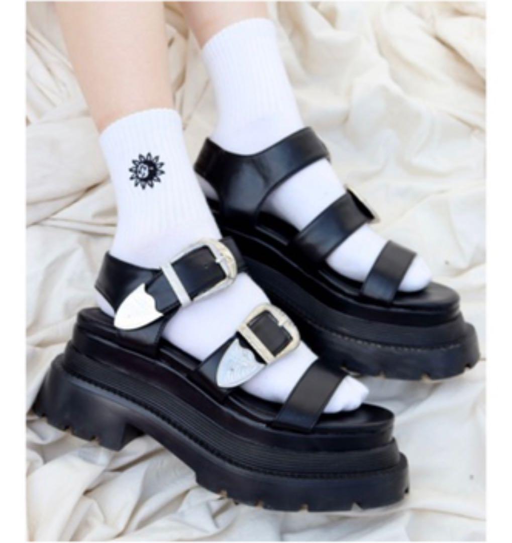 Buckle Platform Sandals Thick Sole Evris