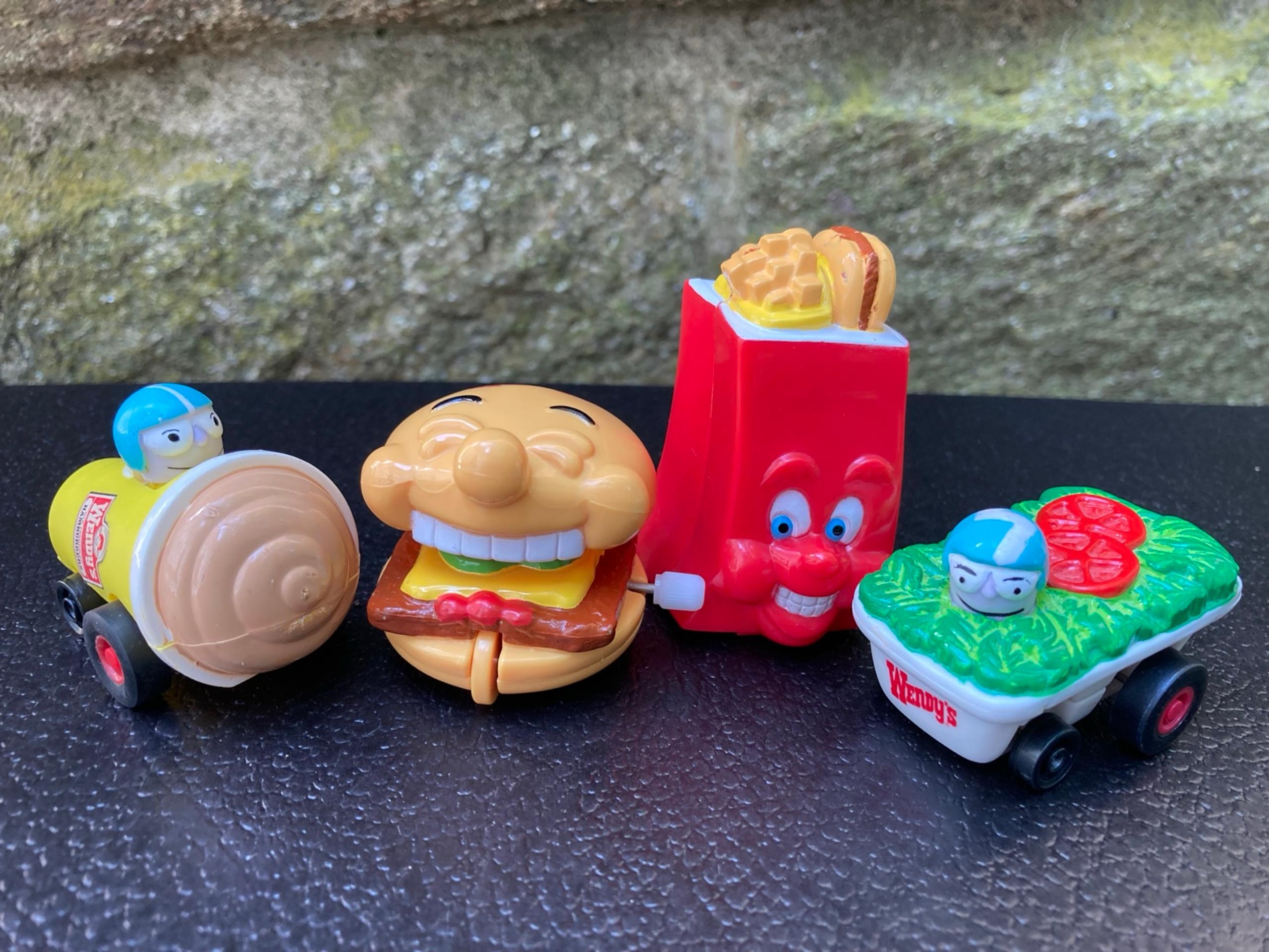 Vintage 1990 Wendy's Fast Food Kids Meal Toys Lot Salad Fries Burger Frosty