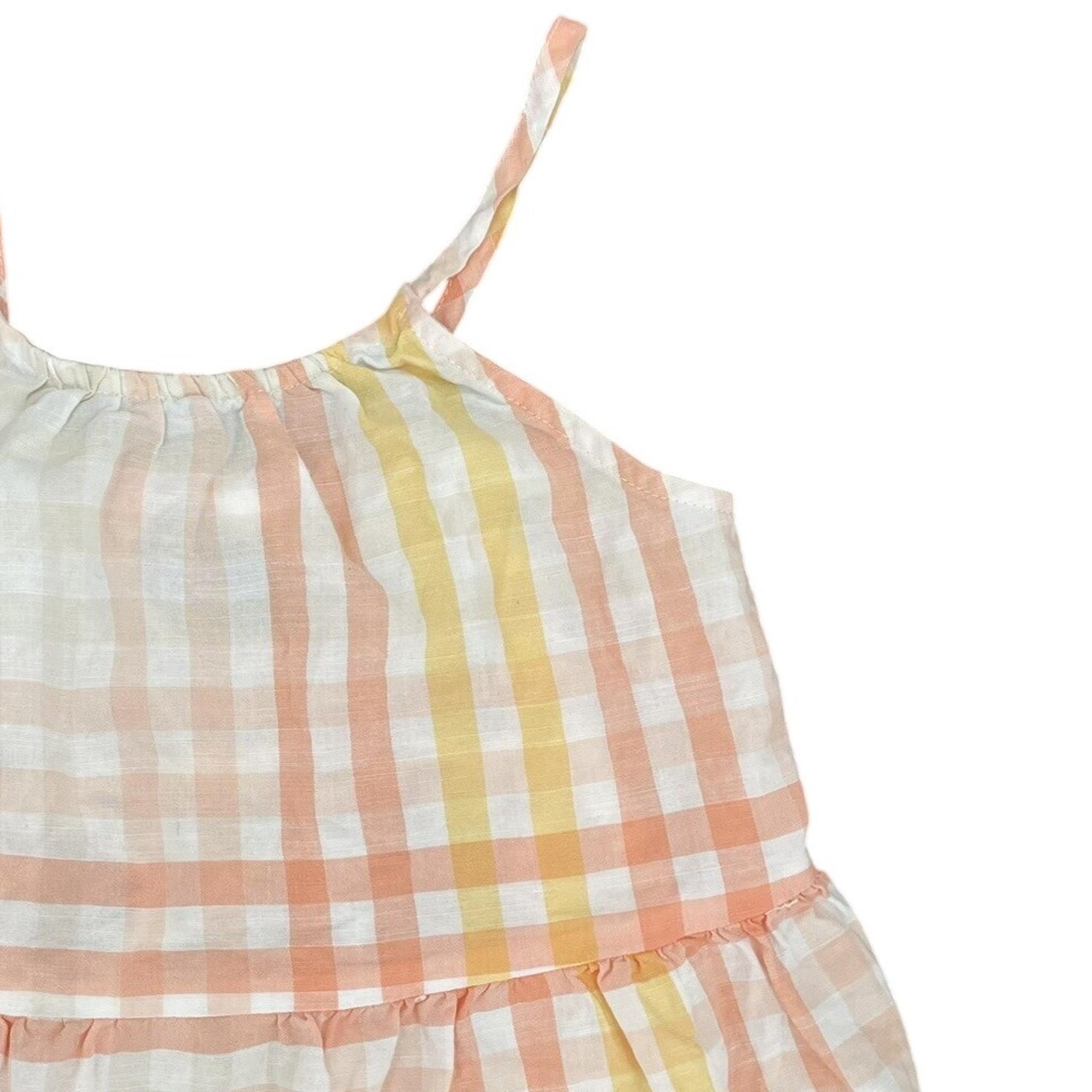 OshKosh B'Gosh Girls Spaghetti Strap Orange Yellow Striped Shirt Size 8/8A