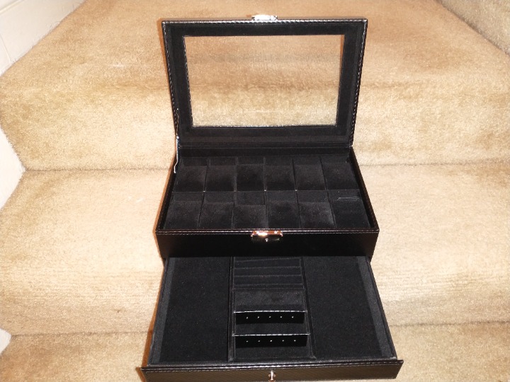 Watch Box 12 Slots Watch Organizer Jewelry Display Case Organizer
