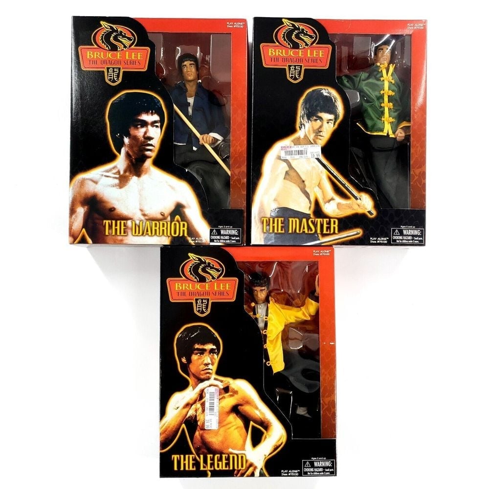 Bruce Lee The Dragon Series Lot Of 3 Action Figures Warrior, Master, Legend New