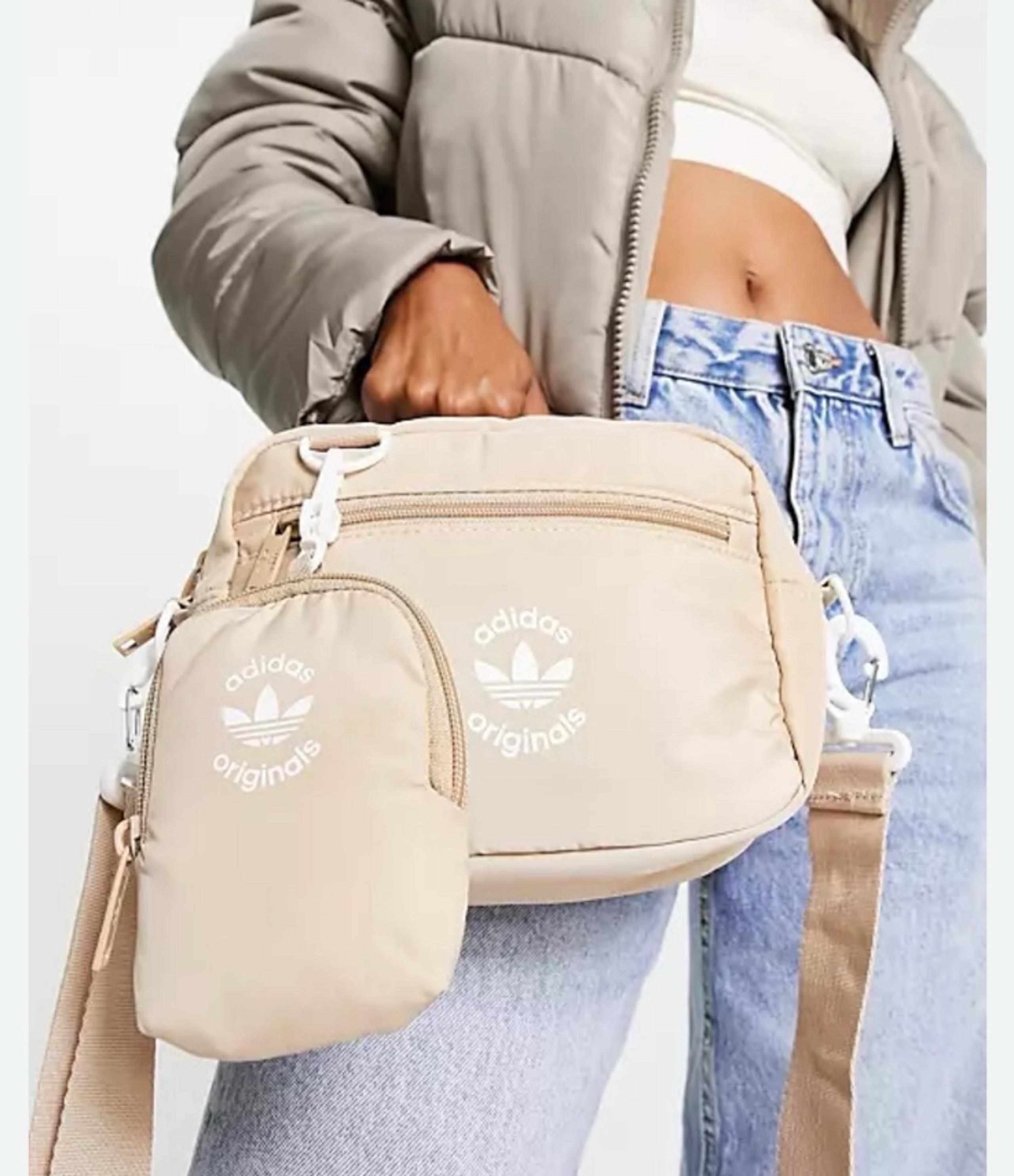 Adidas Puffer and Pouch Crossbody Bag in Beige