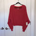 NWT Free People Coconut Knit Relaxed Fit V-Neck Sweater - Dragonfruit Combo