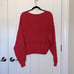 NWT Free People Coconut Knit Relaxed Fit V-Neck Sweater - Dragonfruit Combo