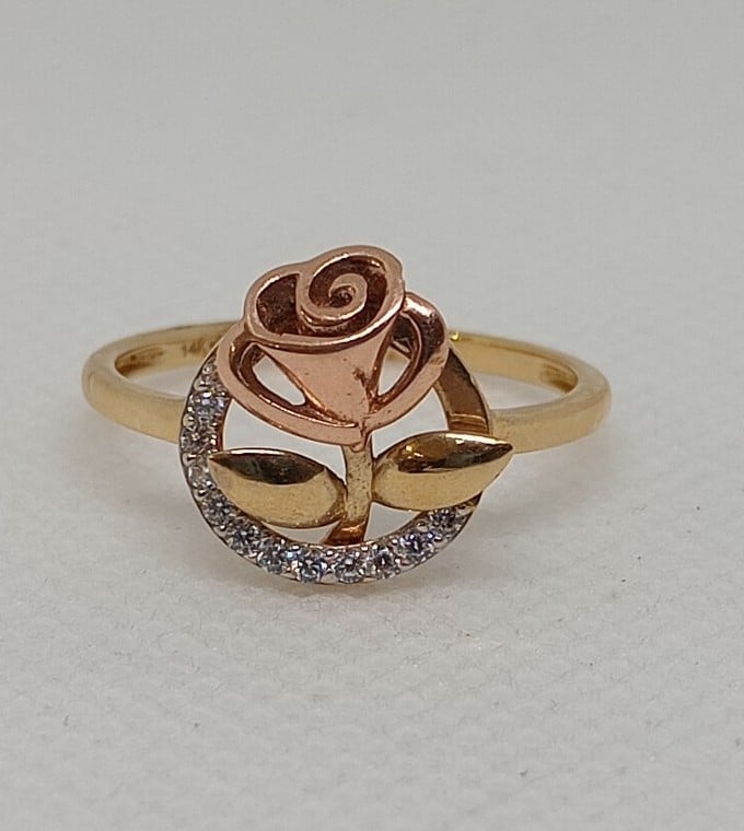 14k Solid Two Tone Gold Ring