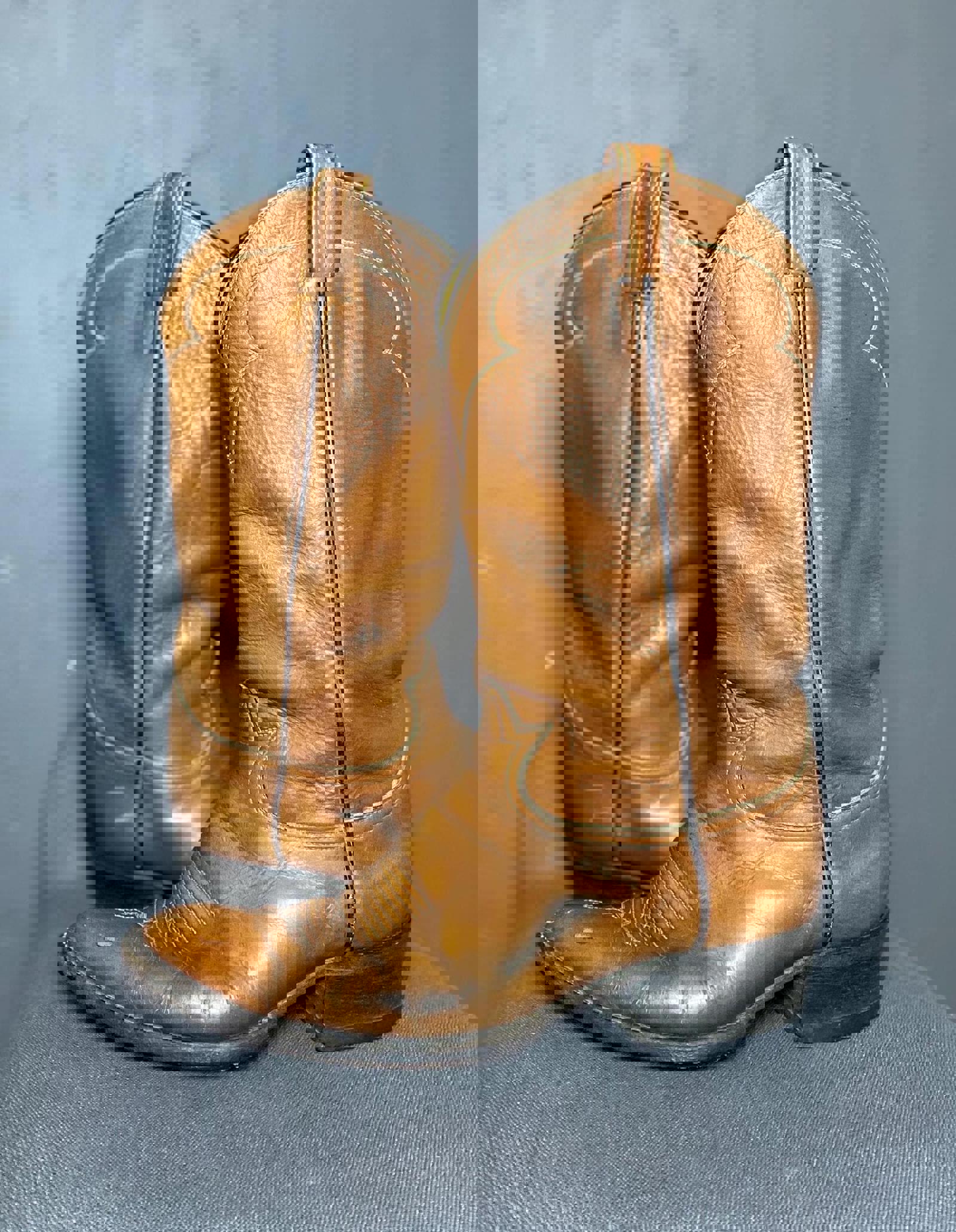 1970's Cognac Cowboy Boots from Tony Lama size 9.5