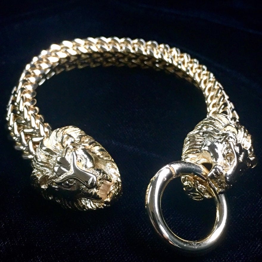 LION DOUBLE FRANCO BRACELET 18K GOLD