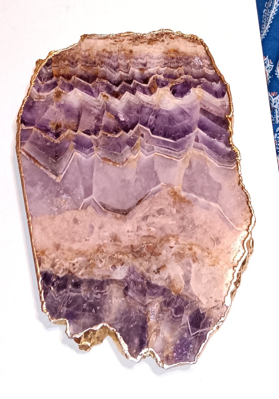 Anthropologie Amethyst Agate Cheese / Charcuterie Board with Gold Trim