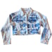 Zara blue bleached cropped no stretch denim jacket M