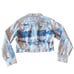 Zara blue bleached cropped no stretch denim jacket M