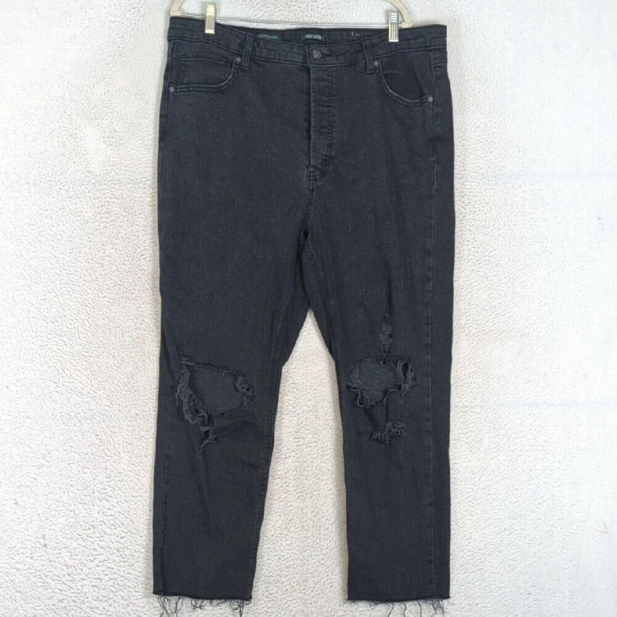 Wild Fable Women's Distressed Cropped Black Hi-Rise Slim Jeans Size 18
