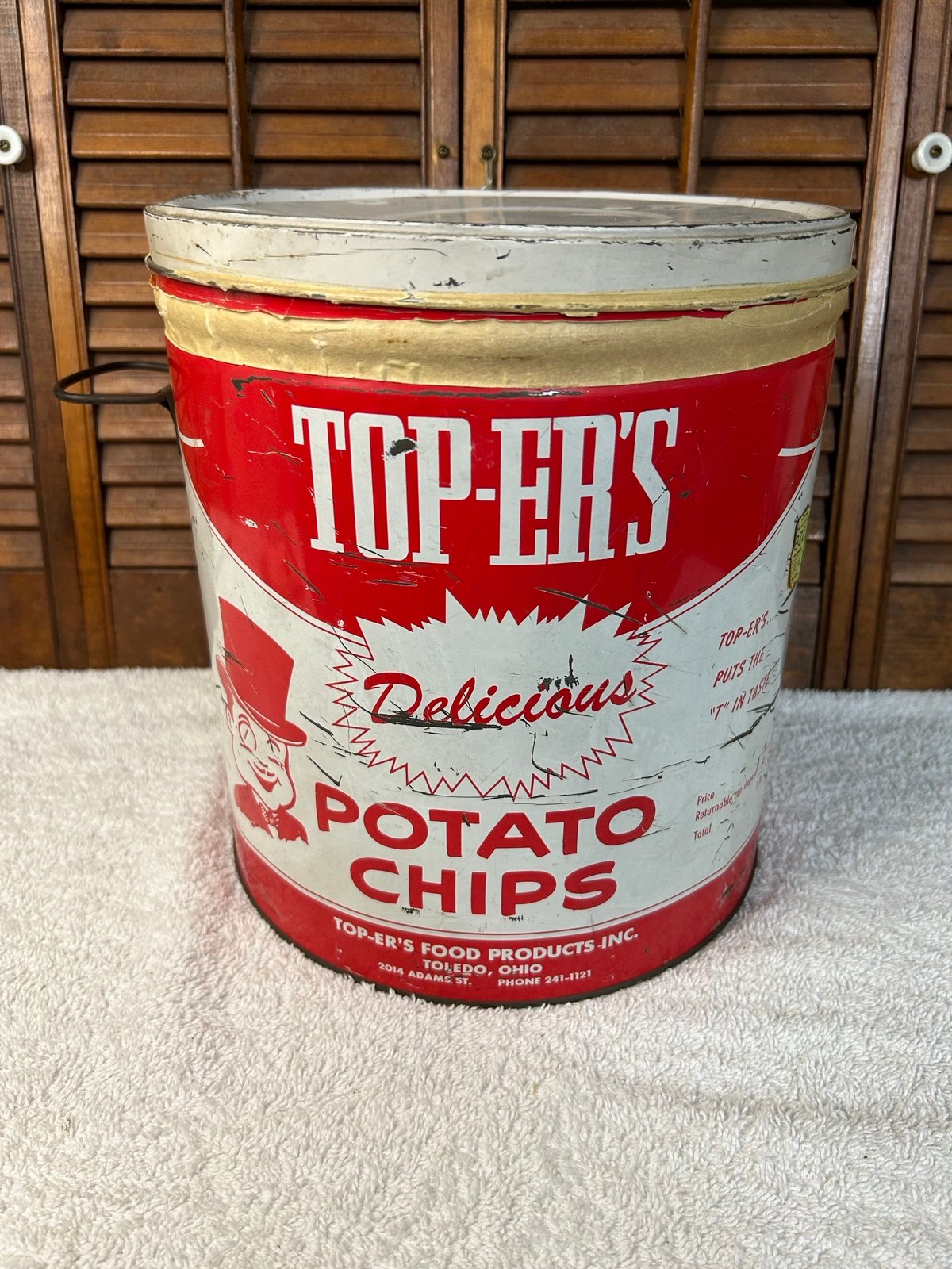 Vintage Potato Chips Tin Top-ers Food Products