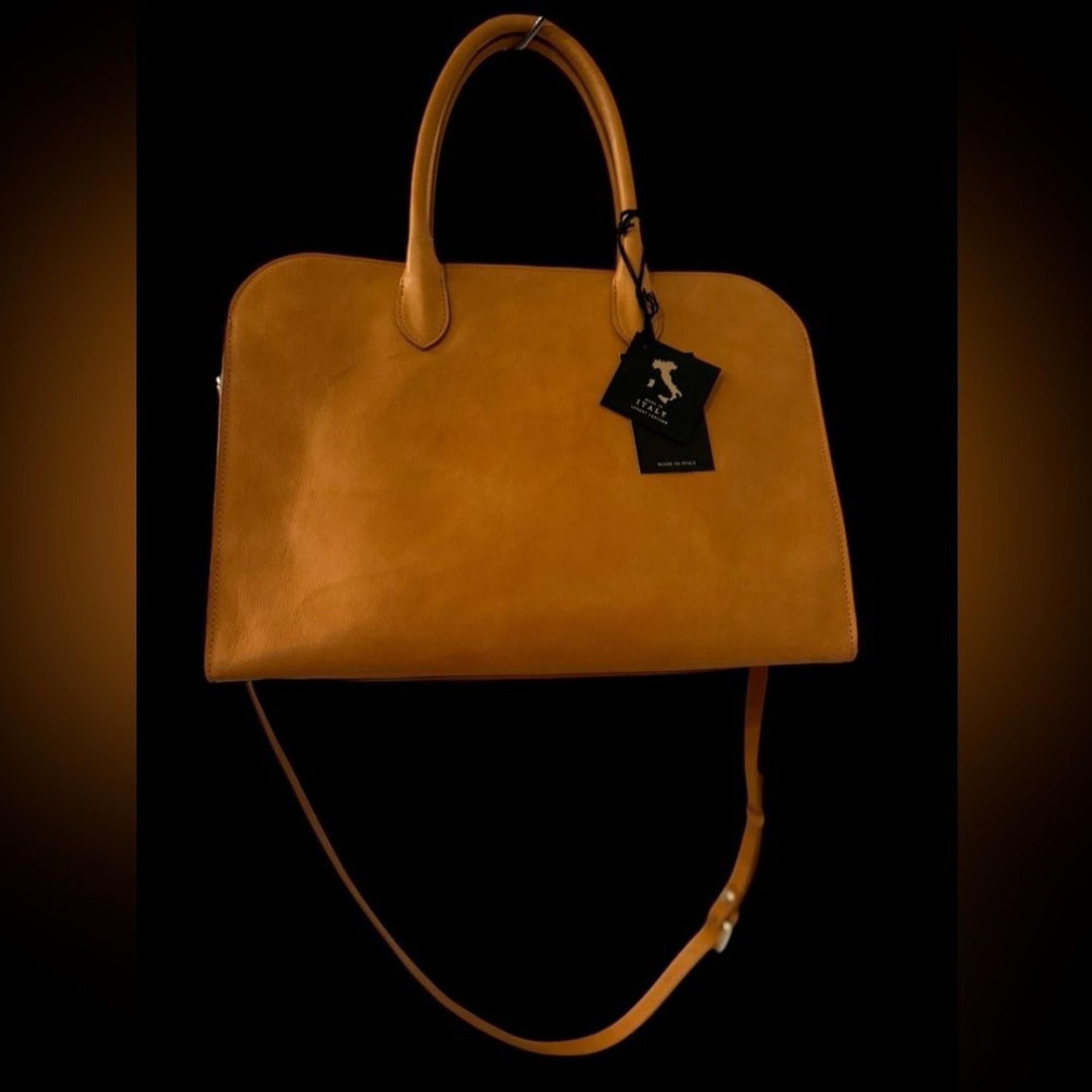 Claudia Firenze Brown Leather Hand Bag Satchel Purse Made In Italy NWT