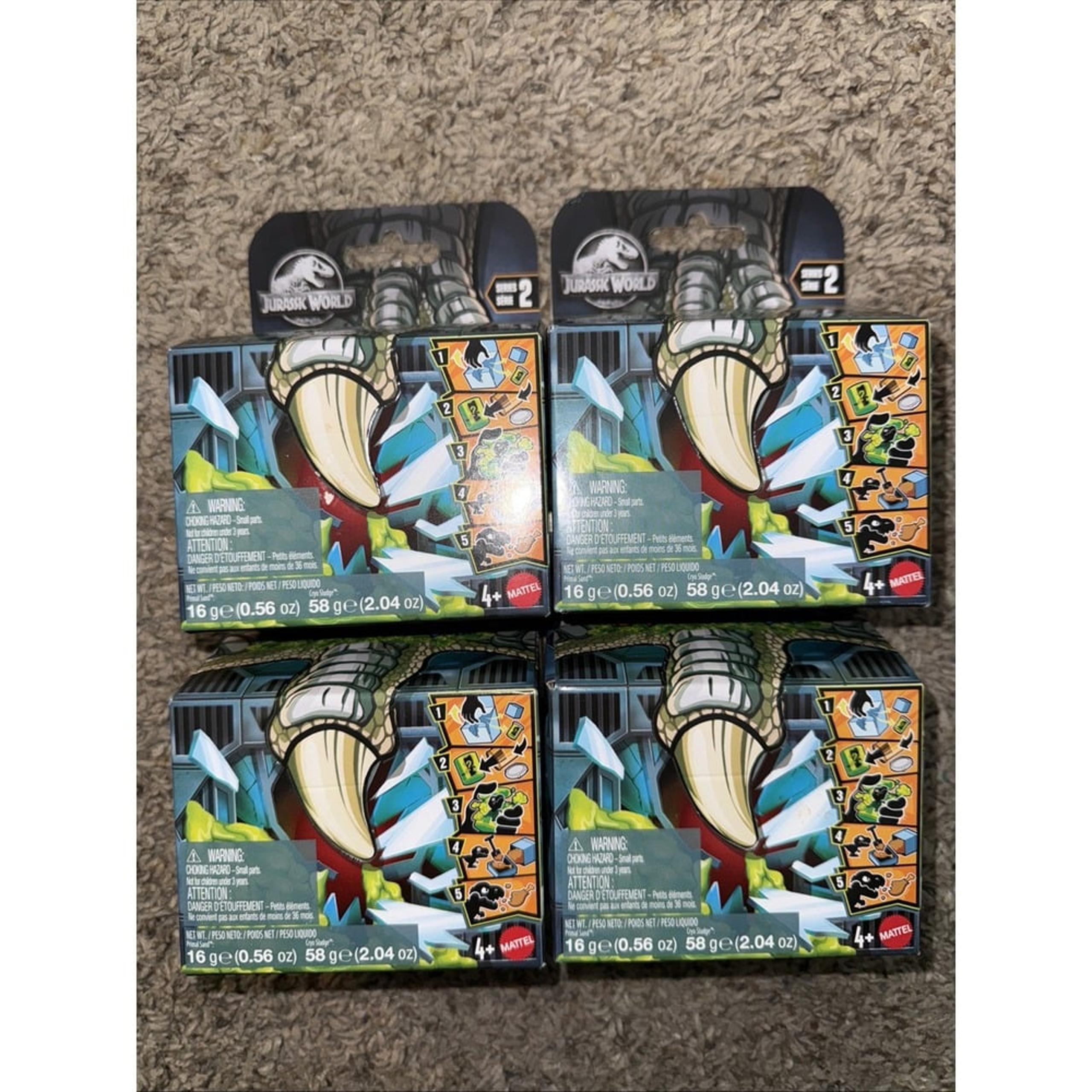 4 Jurassic World Crushivores Series 2 Mattel Primal Sand & Surprise Dino New!