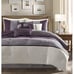 Madison Park Palisades 7 Piece Faux Suede Comforter Set in Purple queen