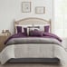 Madison Park Palisades 7 Piece Faux Suede Comforter Set in Purple queen
