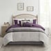Madison Park Palisades 7 Piece Faux Suede Comforter Set in Purple queen
