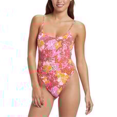 Roxy Juniors Size XL Sea Spray Hibiscus Printed One Piece Swimsuit Red 110 2588