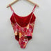 Roxy Juniors Size XL Sea Spray Hibiscus Printed One Piece Swimsuit Red 110 2588