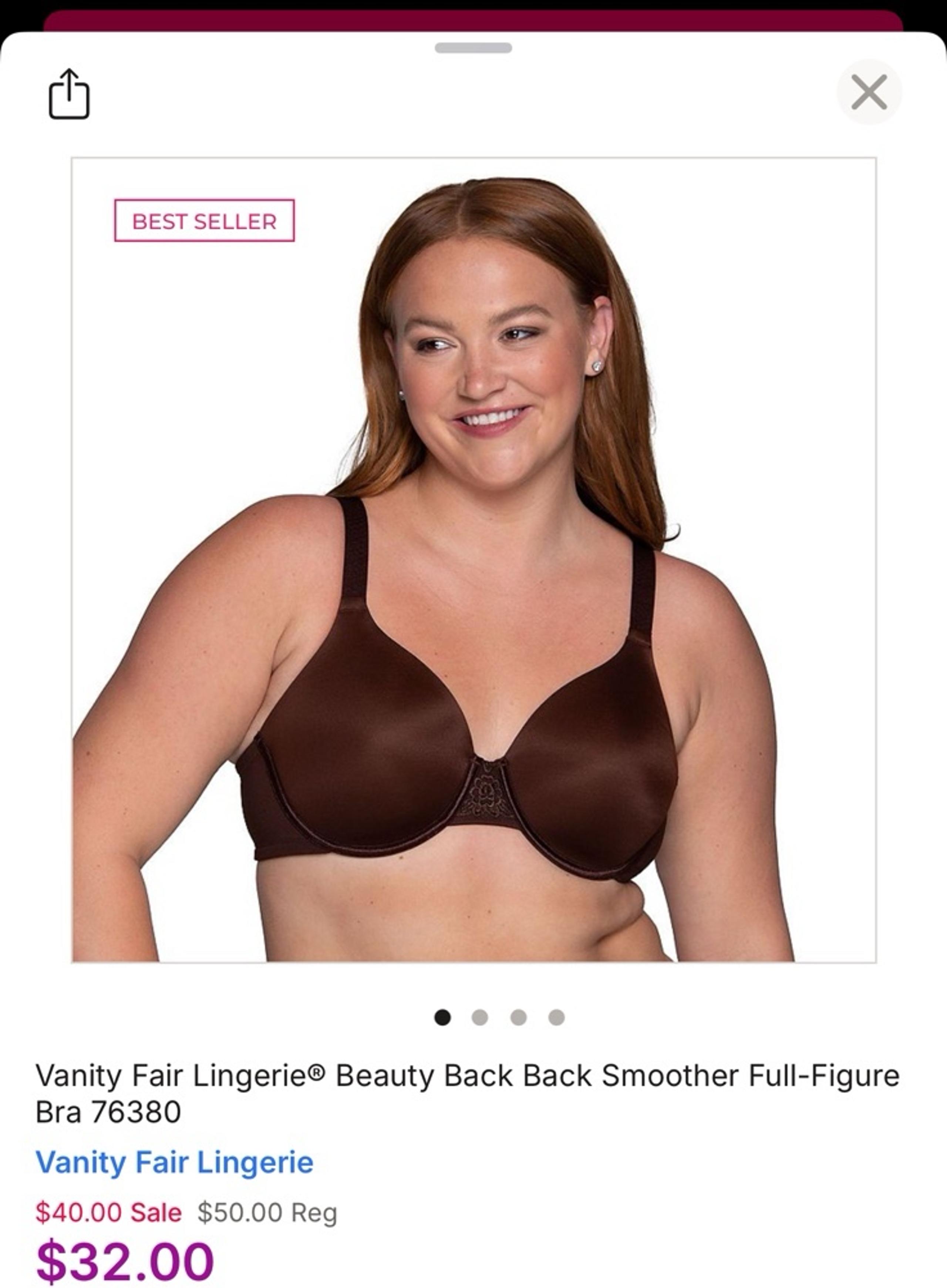 Vanity Fair Beauty Back Smoother Full Figure Bra