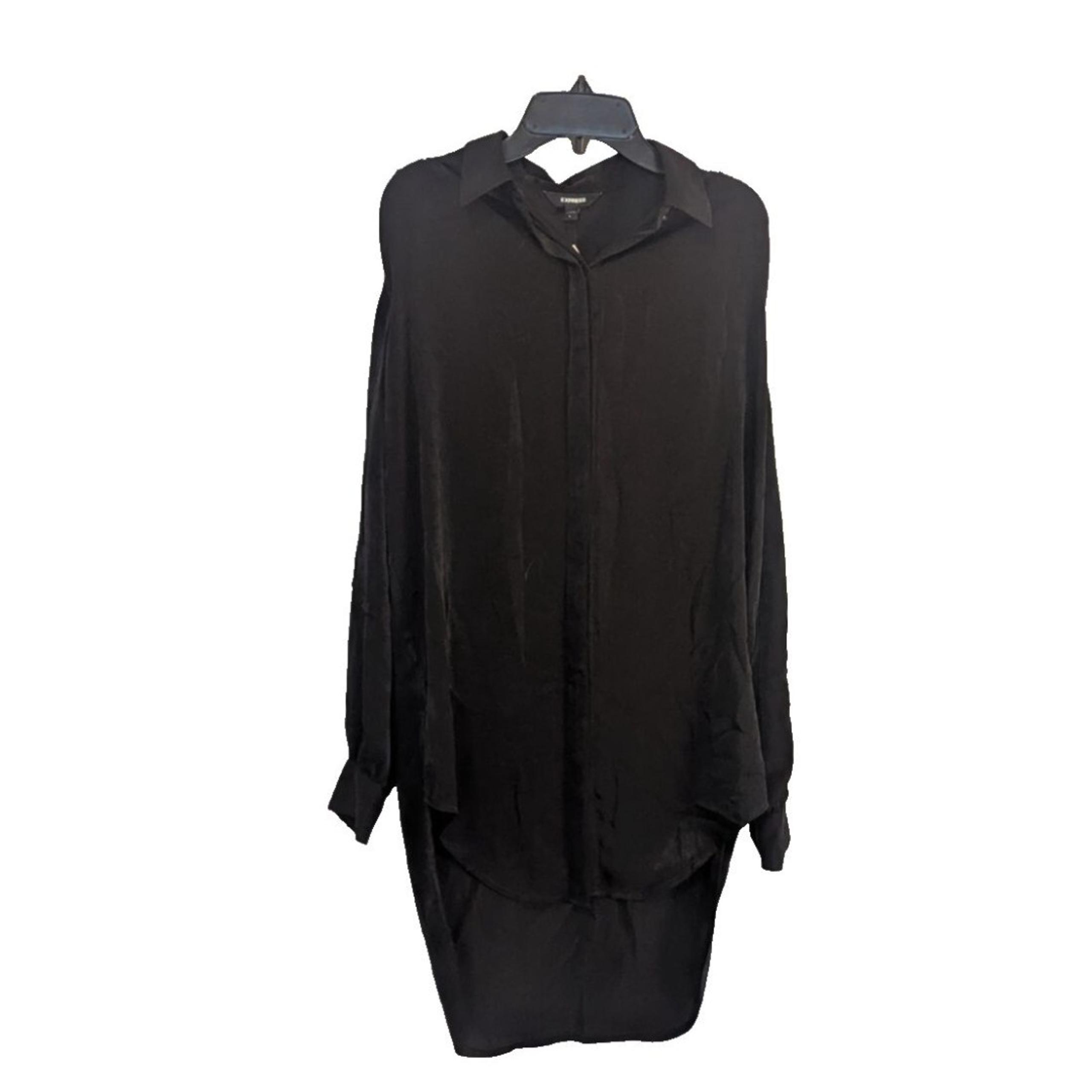 EXPRESS Portofino Shirt Women S Black Button Up Blouse Office Career Capsule NEW