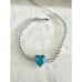 Cubic zirconia blue heart tennis bracelet