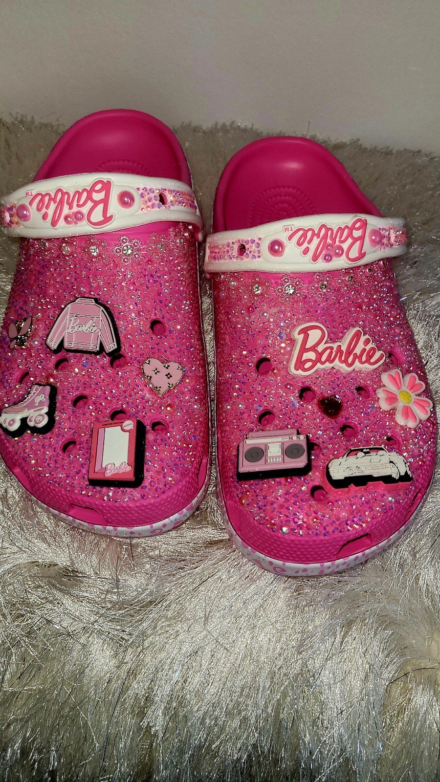 Crocs Women's Limited Edition Barbie - Electric Pink With Rhinestones