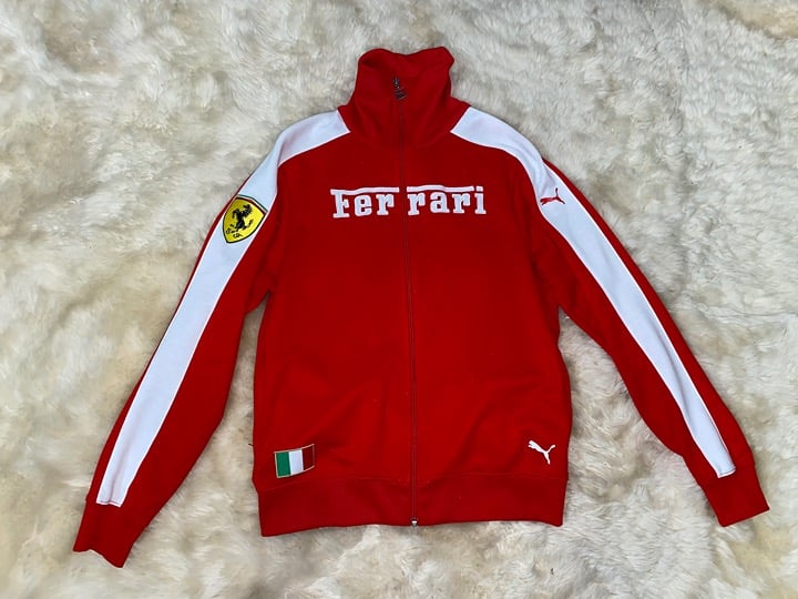 Ferrari Scuderia Puma Track Jacket - Embroidery Chestplate Stitching & Badging