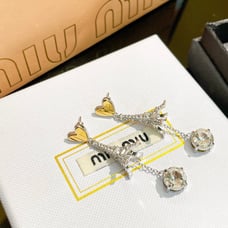 miumiu Eiffel Tower fringed two-tone earrings