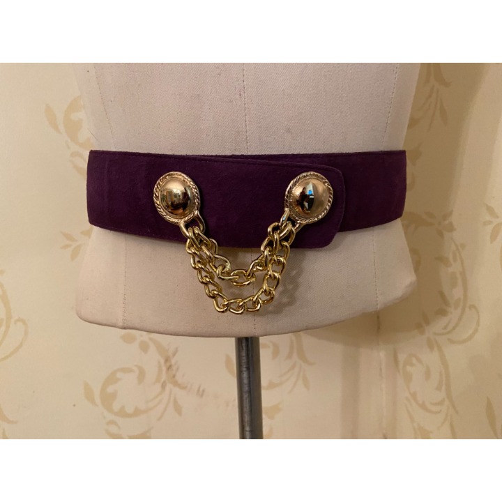 Vintage Hermès Hermès Purple Leather #6007 Suede Belt Size M
