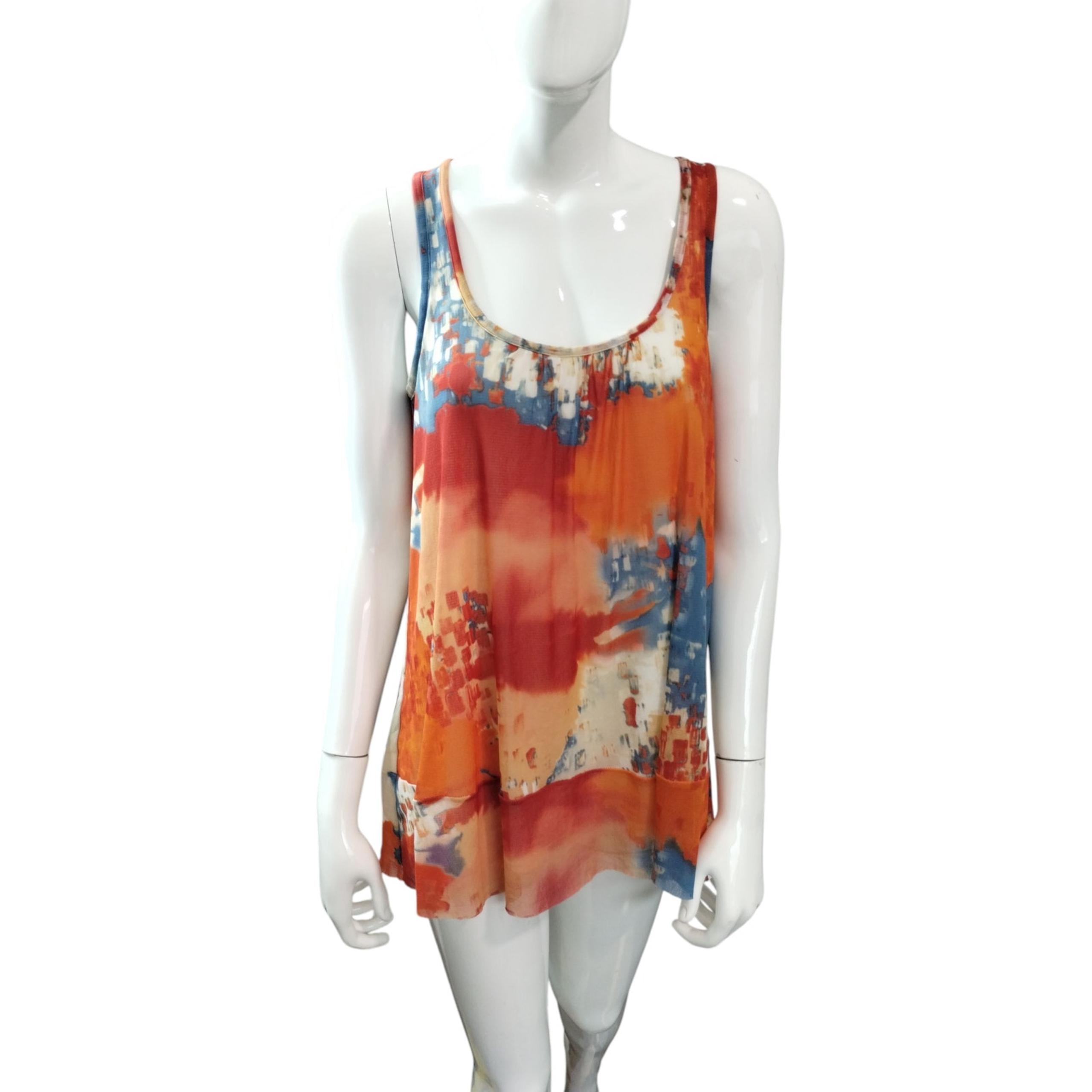 Anthropologie Womens size SMALL Weston Wear Visual Language Colorful Artsy Tank
