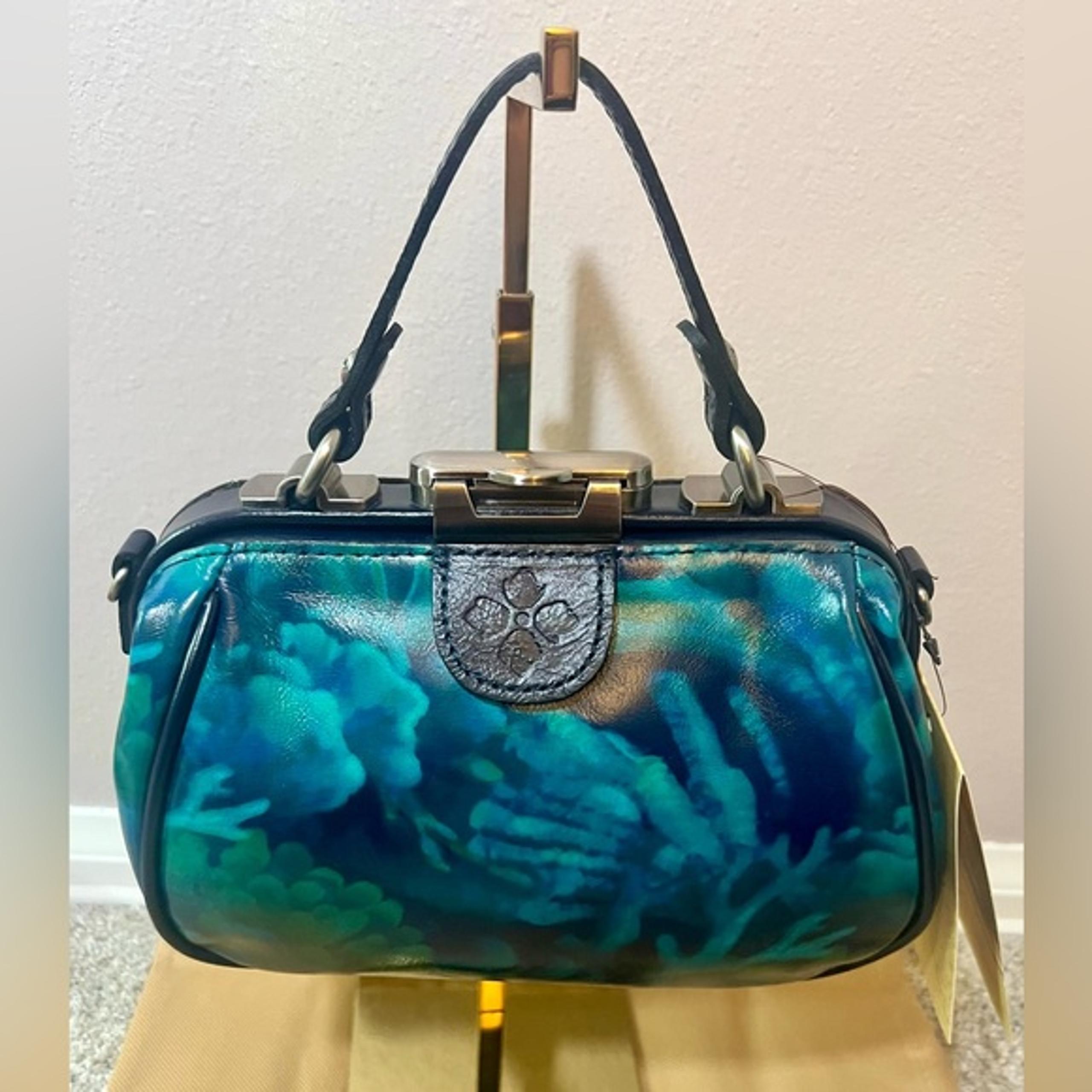 NWT Patricia Nash Antica Leather Frame Bag- Deep Blue Sea