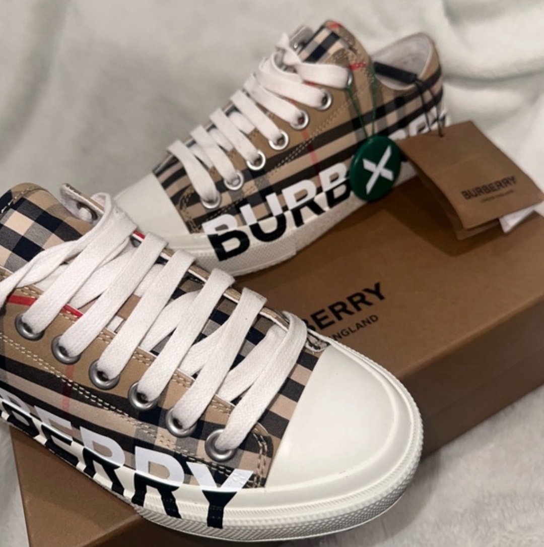 Burberry check cotton sneakers