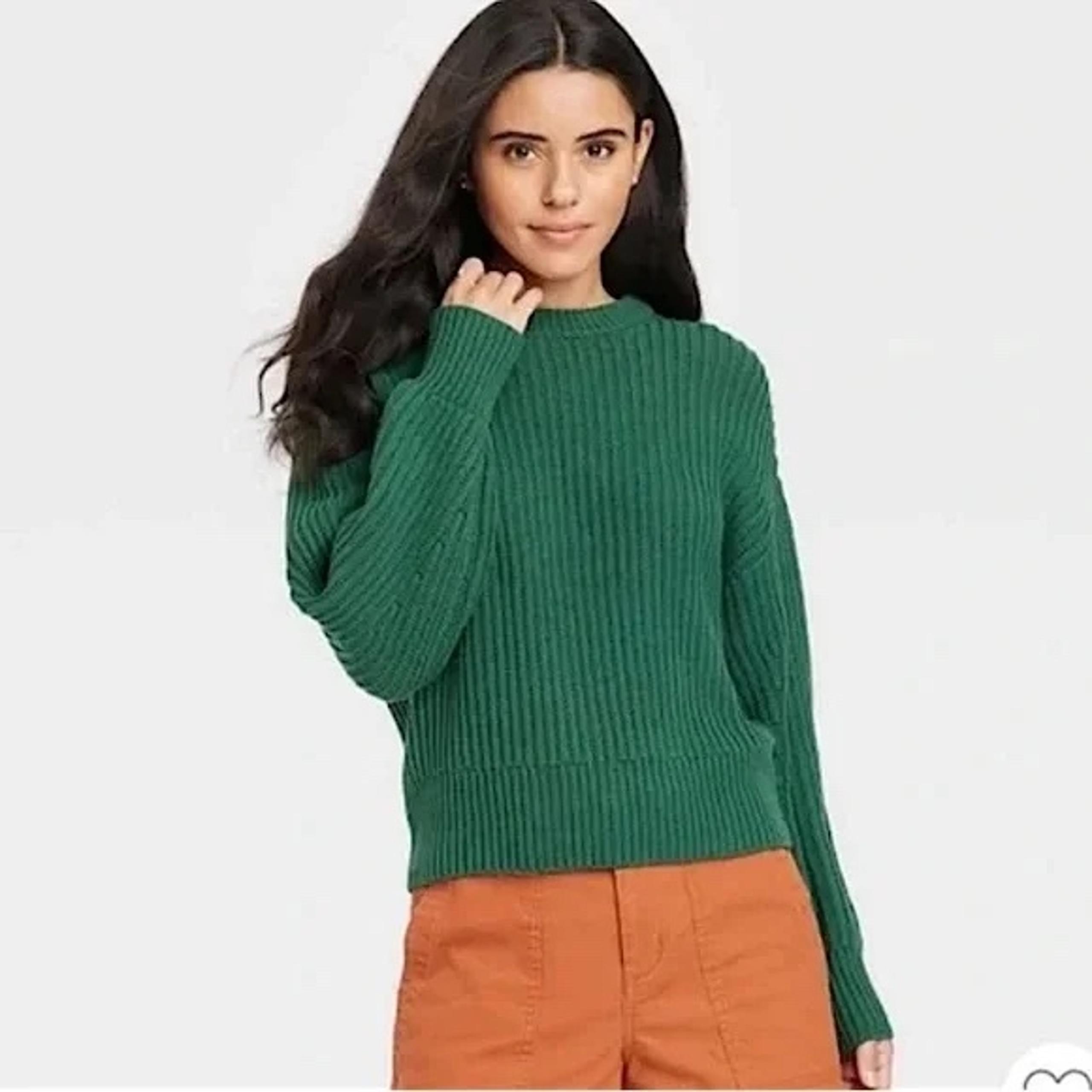 A New Day Pullover Crewneck Sweater Green Small Women’s