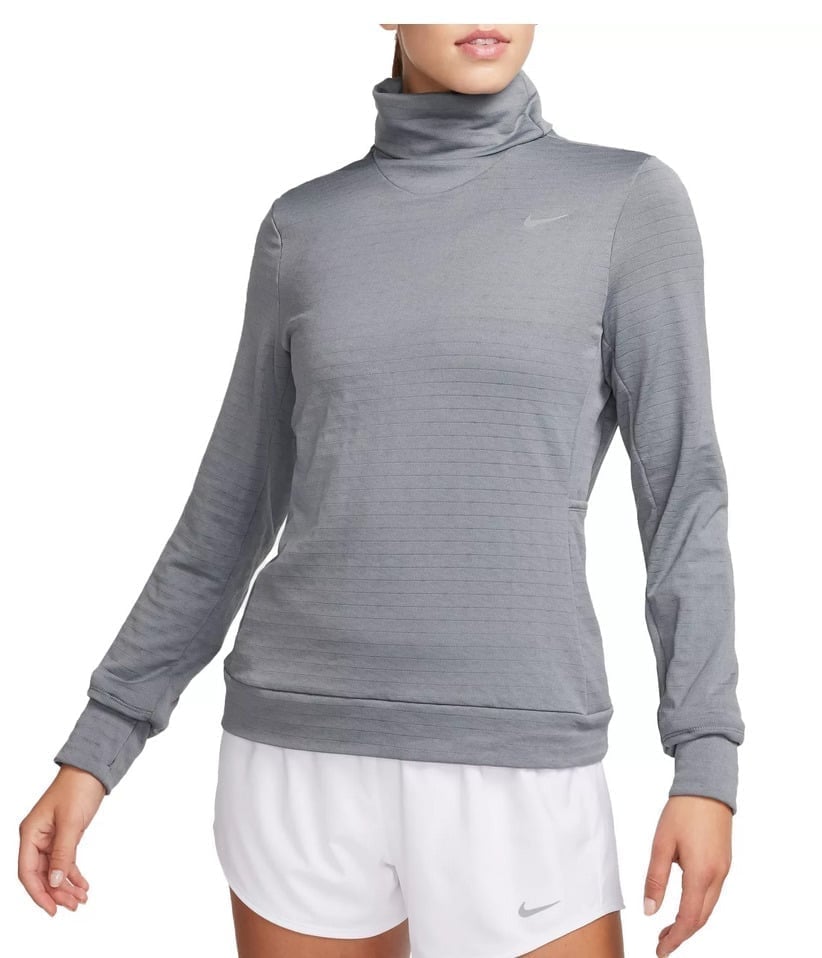 Women's Size M Nike Therma-FIT Swift Element Turtleneck Running Top FB5306 Grey