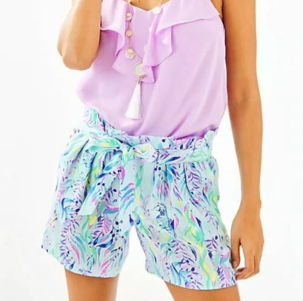 Lilly Pulitzer Paper Bag Shorts Size 16