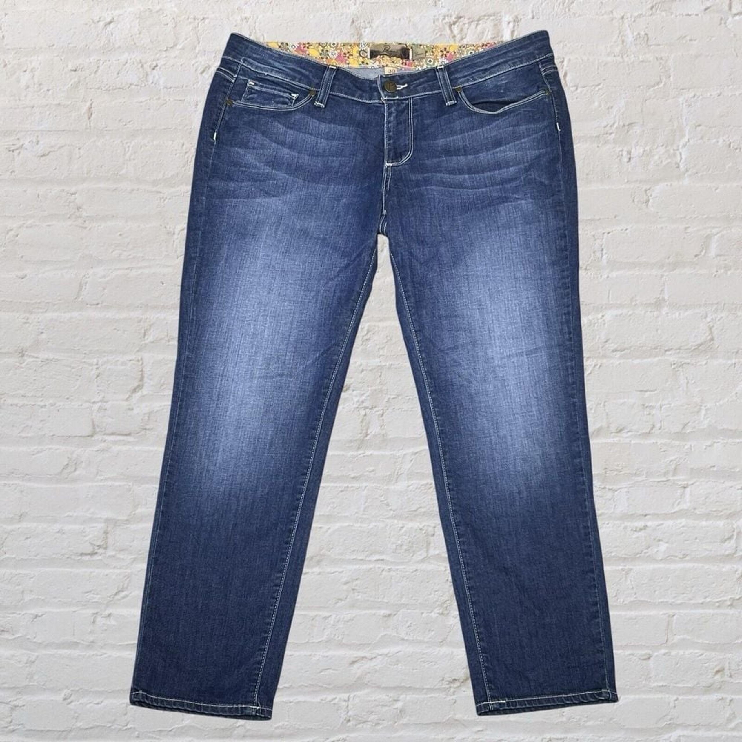 Paige Venice Cropped Jeans Women's 30 Blue Medium Wash Fading Stretch Boho 30x25