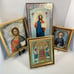 Lot of 4 Vintage Eastern Orthodox Russian Religious Wall Art Gold Framed Jesus
