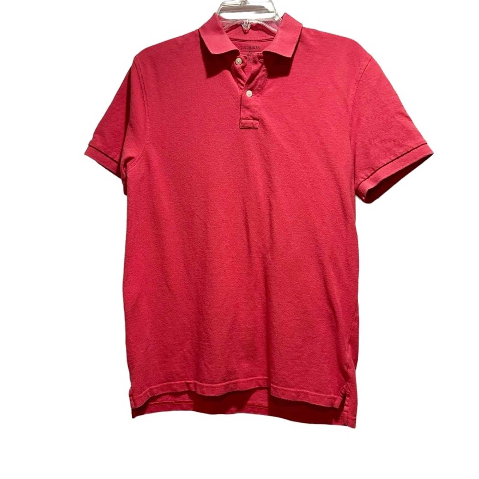 J Crew Slim Fit Pique Golf Polo 15413 100% Cotton Nantucket Red Mens MEDIUM