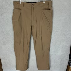 Duluth Trading Co. Pants Mens XLx32 Brown Nylon Spandex Elastic Waist Hiking