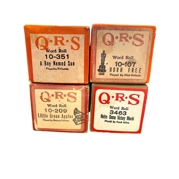 Player Piano Rolls (4) QRS Little Green Apples Born Free A Boy Named Sue etc